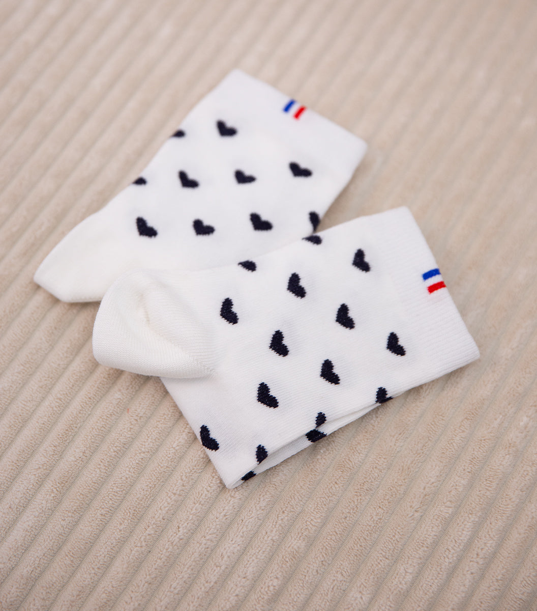 Chaussettes Femme x2 - Le Pack Cœur Noir