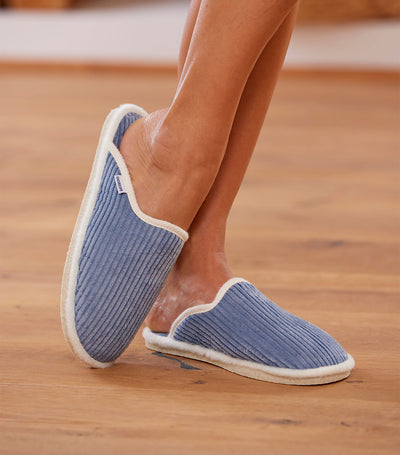 Mules Velours Femme Ciel