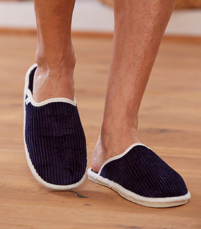 Mules Velours Homme Marine