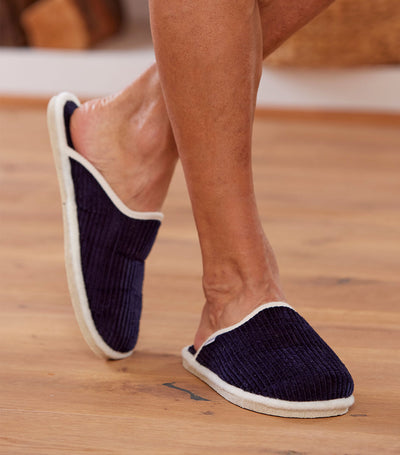 Mules Velours Homme Marine