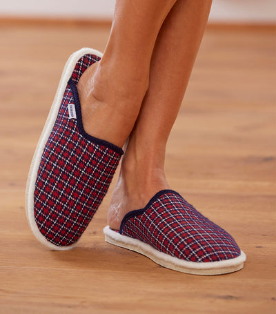 Mules Femme Tartan Rouge