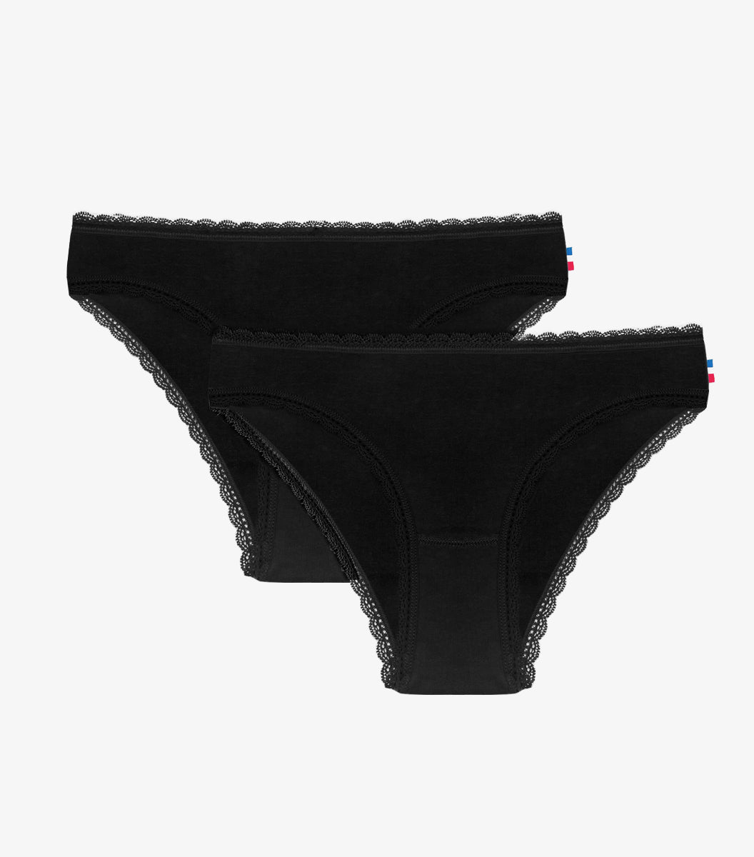 Culotte Femme Dentelle Noir x2 - Pack Intemporel