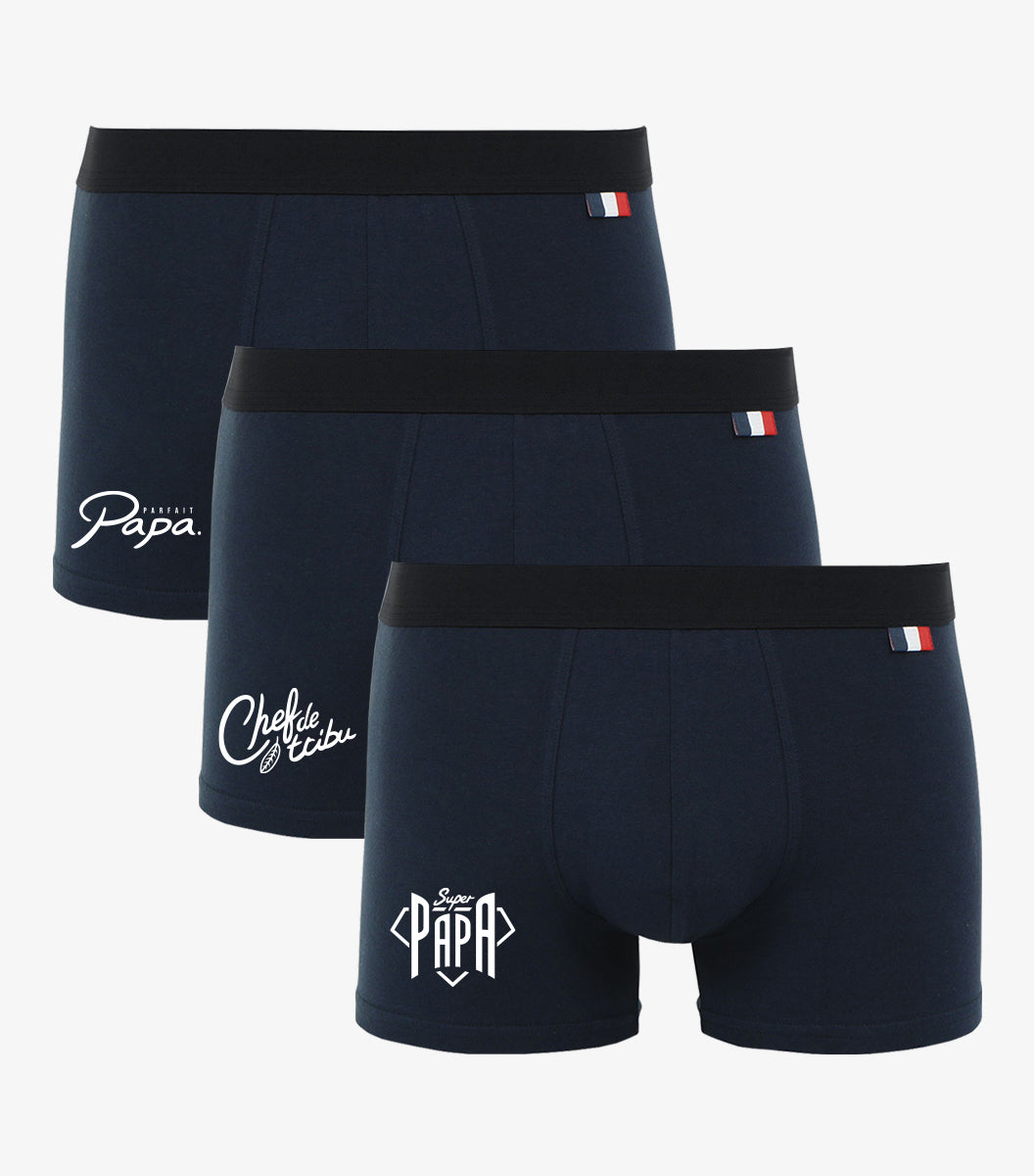 Boxer Homme Marine - Pack Papa