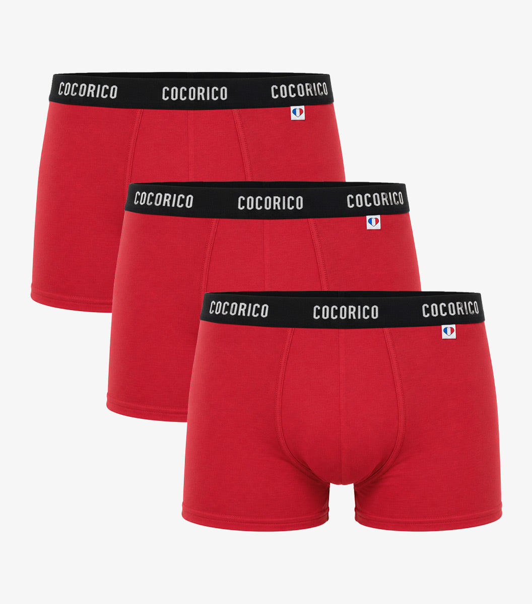 Boxer Homme Signature Rouge x3 - Pack Intemporel