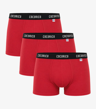 Boxer Homme Signature Rouge x3 - Pack Intemporel
