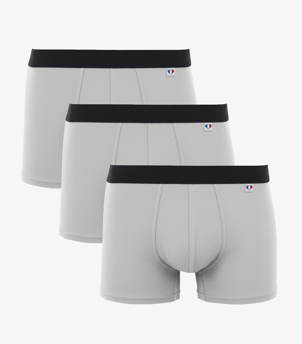 Boxer Homme Gris x3 - Pack Intemporels