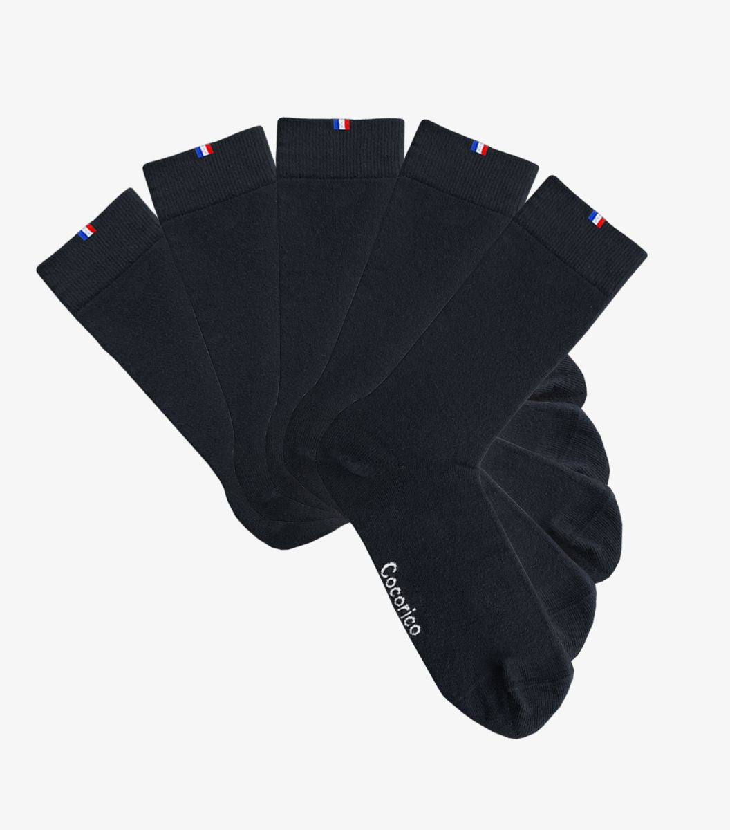 Chaussettes Homme Noir x5 - Le Pack Intemporel