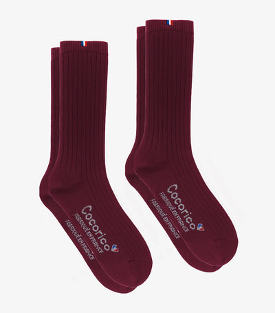Chaussettes Homme en Laine Bordeaux x2 - Pack Intemporel