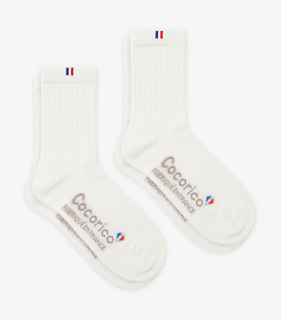 Chaussettes Femme en Laine Ecru x2 - Pack Intemporel