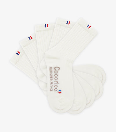 Chaussettes Femme en Laine Ecru x5 - Pack Intemporel