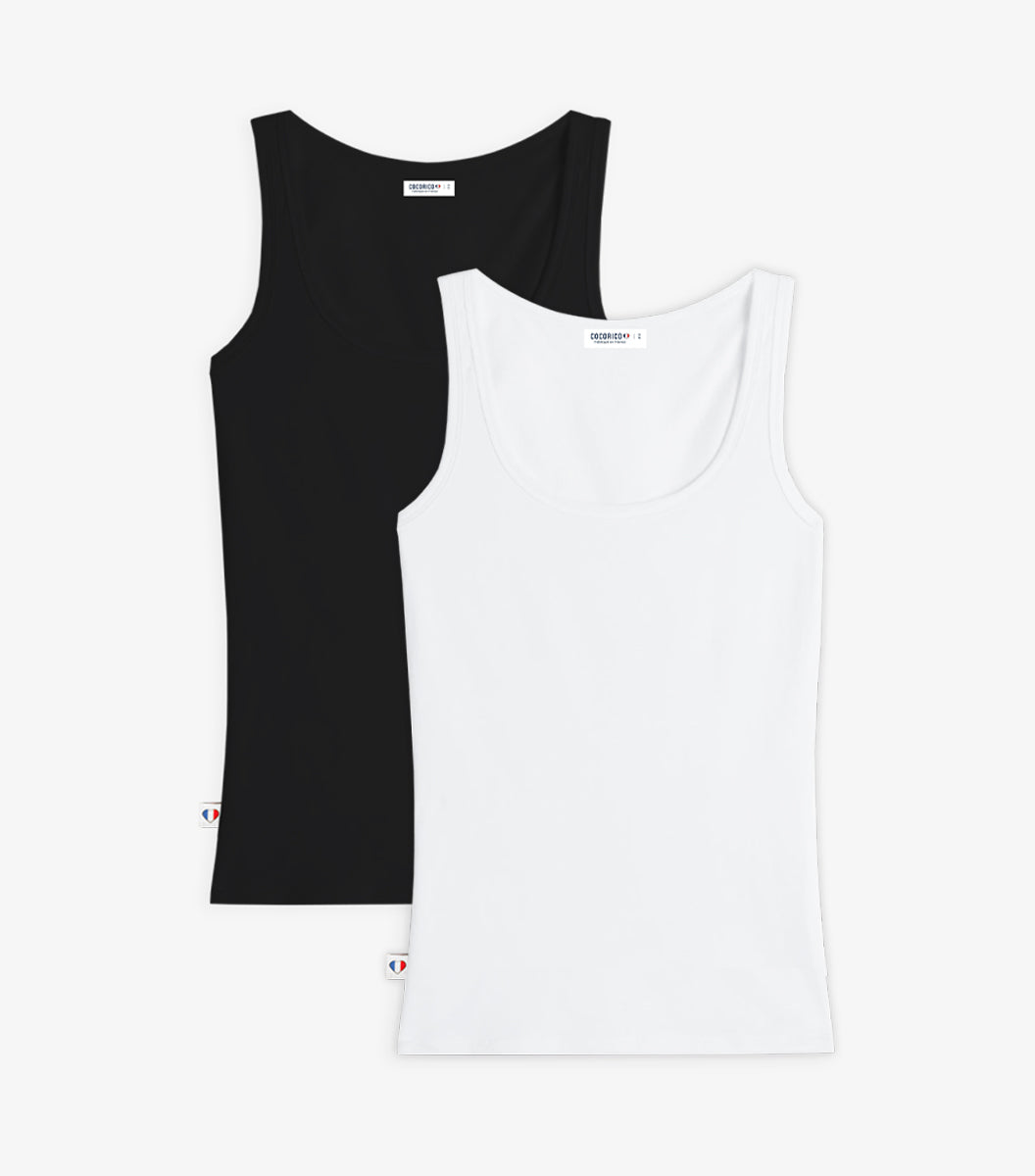 Débardeur Femme x2 - Pack Noir/Blanc