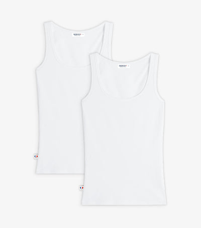 Débardeur Femme Blanc x2 - Pack intemporel
