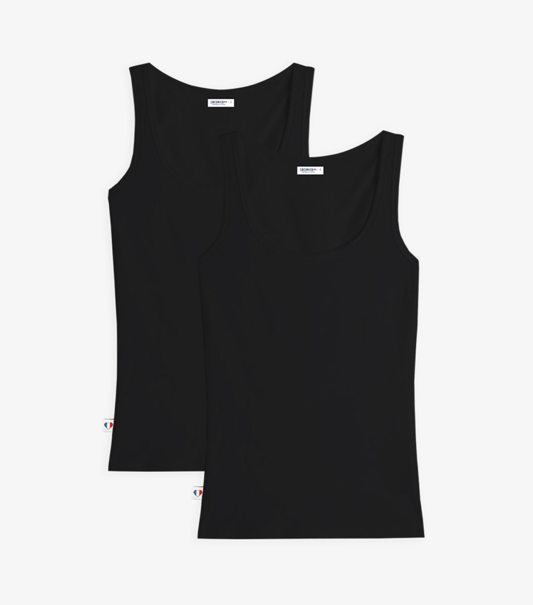 Débardeur Femme Noir x2 - Pack Intemporel