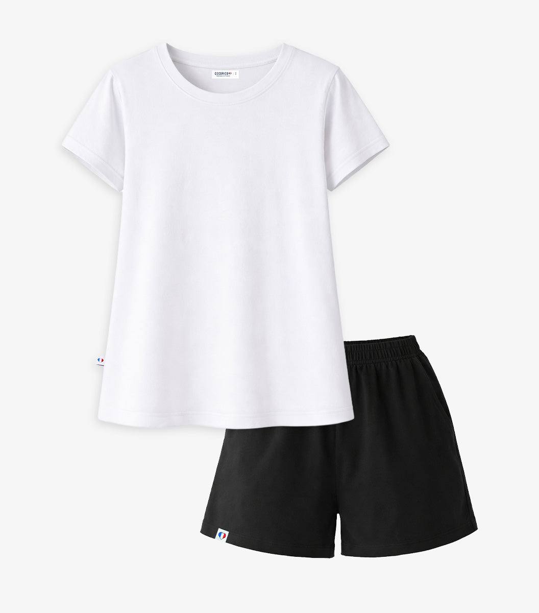 Ensemble Pyjama Femme Blanc/Noir - Intemporel