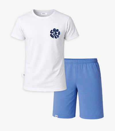 Ensemble Pyjama Homme Blanc/Bleu - Nuage