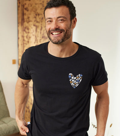 T-shirt Pyjama Homme Noir/Bleu Riviera x2 - Pack Rêveur