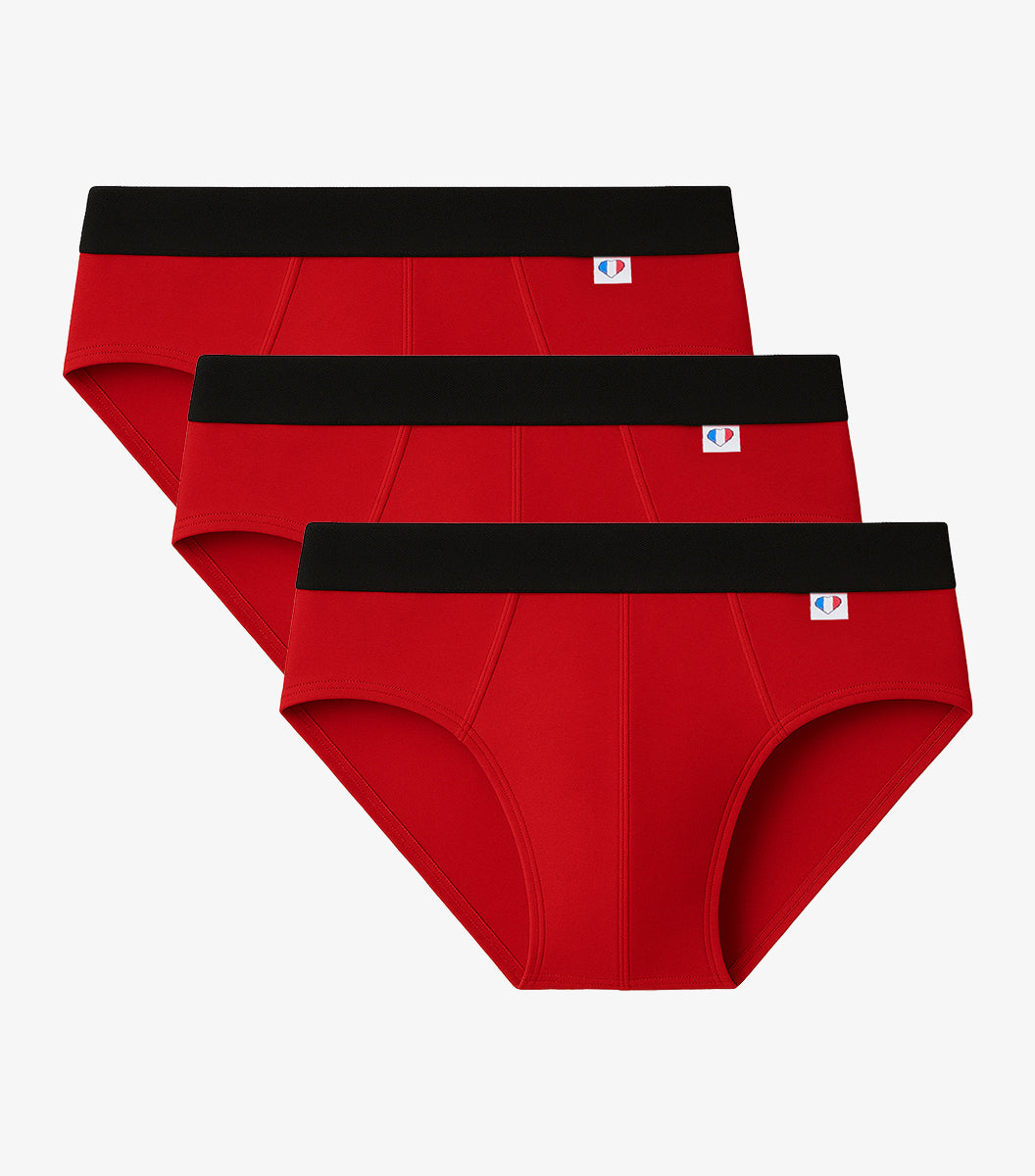 Slip Homme Rouge x3 - Pack Intemporel