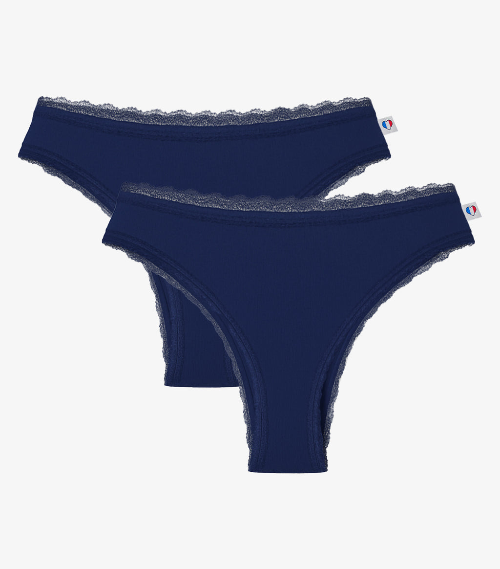 Panty Dentelle Soie Marine ERES Dizzie Swing - Taille 44, Neuf Avec étiquettes, Modèle V175