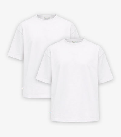 T-shirt Oversize Homme Blanc x2 - Pack Intemporel