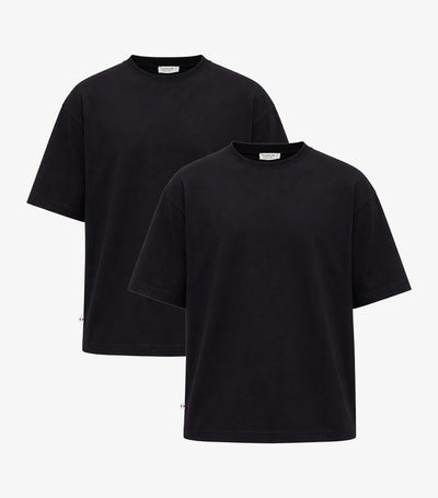 T-shirt Oversize Homme Noir x2 - Pack Intemporel