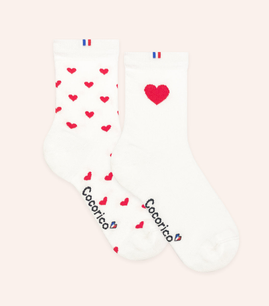 Chaussettes Femme Crème x2 - Le Pack Cœur