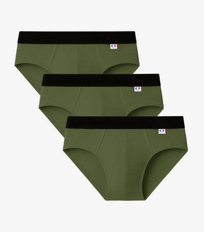 Slip Homme Kaki x3 - Pack Intemporel