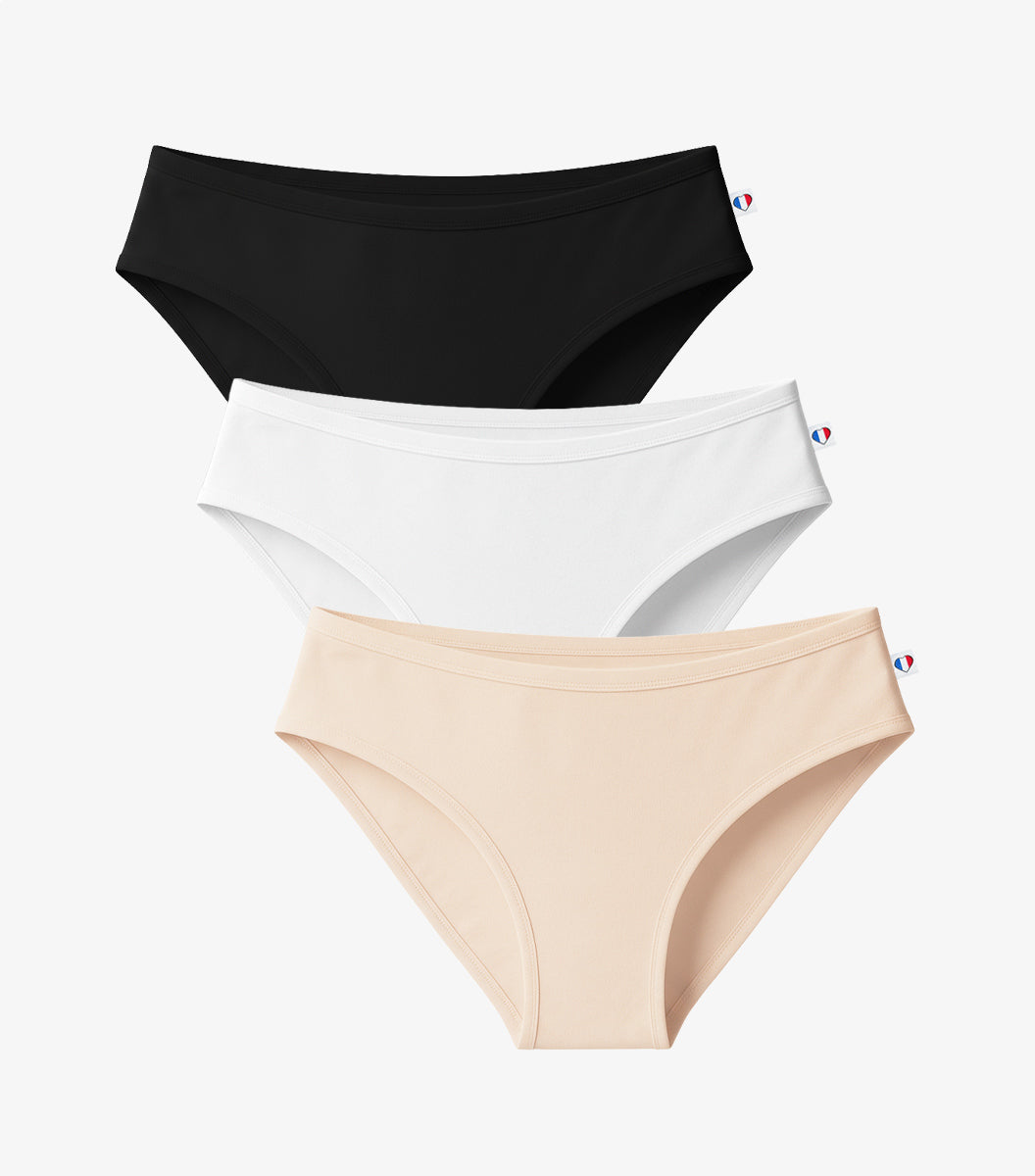Culotte Femme x3 - Pack Noir/Blanc/Chair