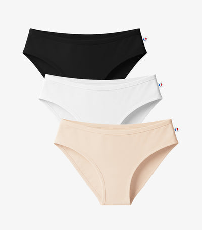 Culotte Femme x3 - Pack Noir/Blanc/Chair