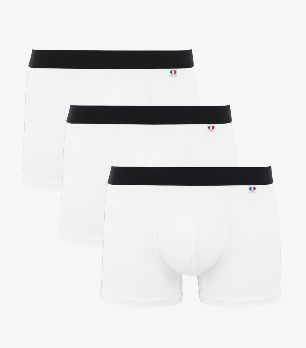 Boxer Homme Blanc x3 - Pack Intemporel
