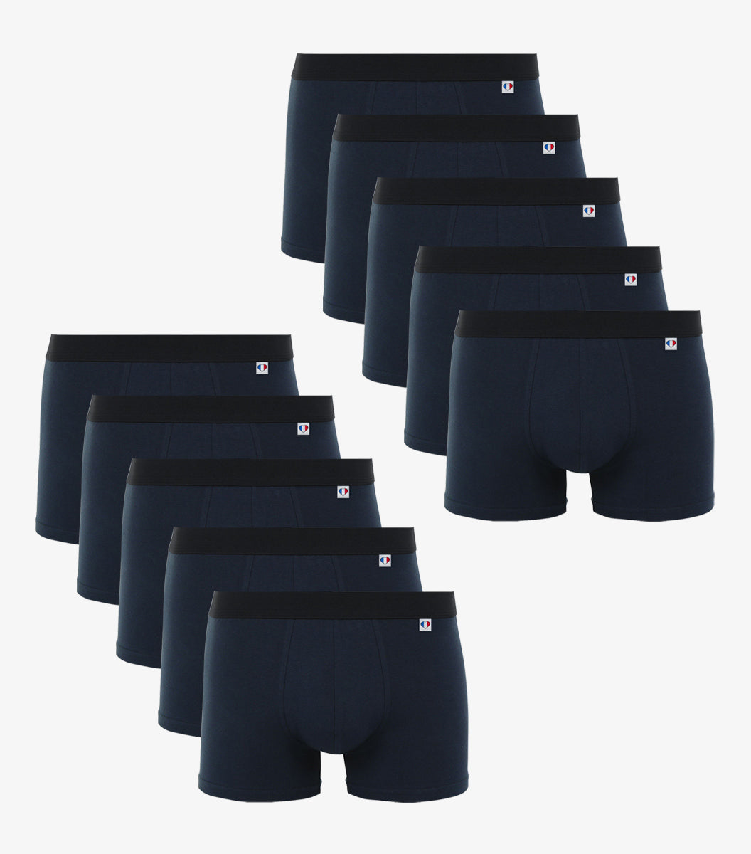 Boxer Homme Marine x10 - Pack Intemporel