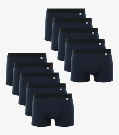 Boxer Homme Marine x10 - Pack Intemporel