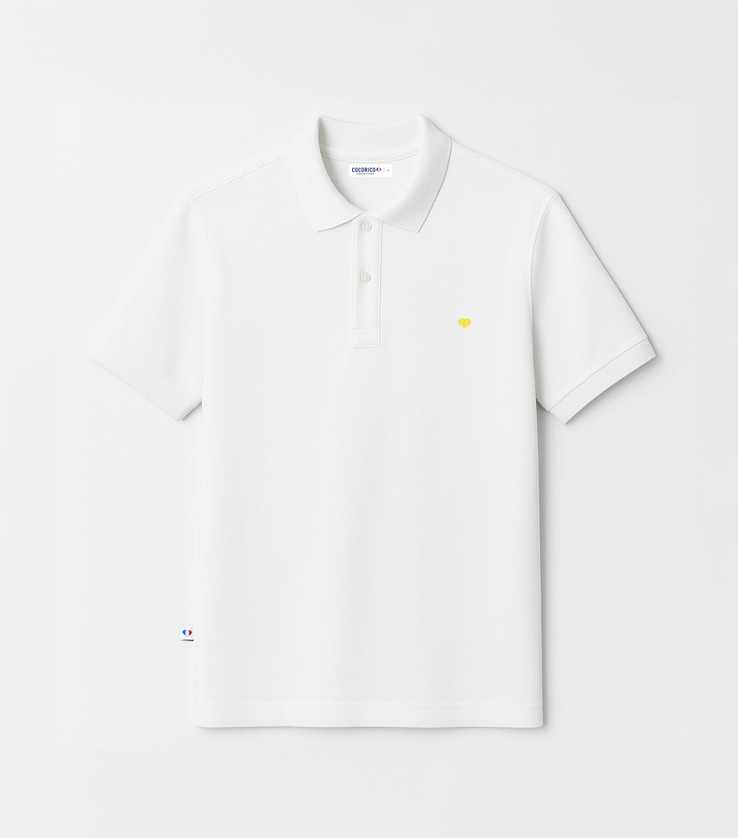 Polo Homme Blanc - Le Coeur (jaune)