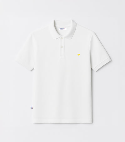 Polo Homme Blanc - Le Coeur (jaune)