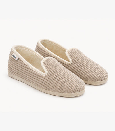Charentaises Velours Femme Beige