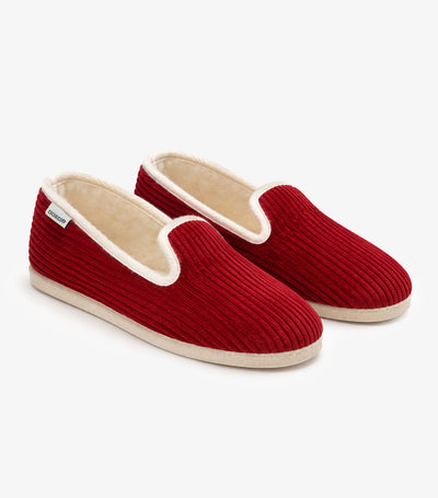 Charentaises Velours Femme Bordeaux