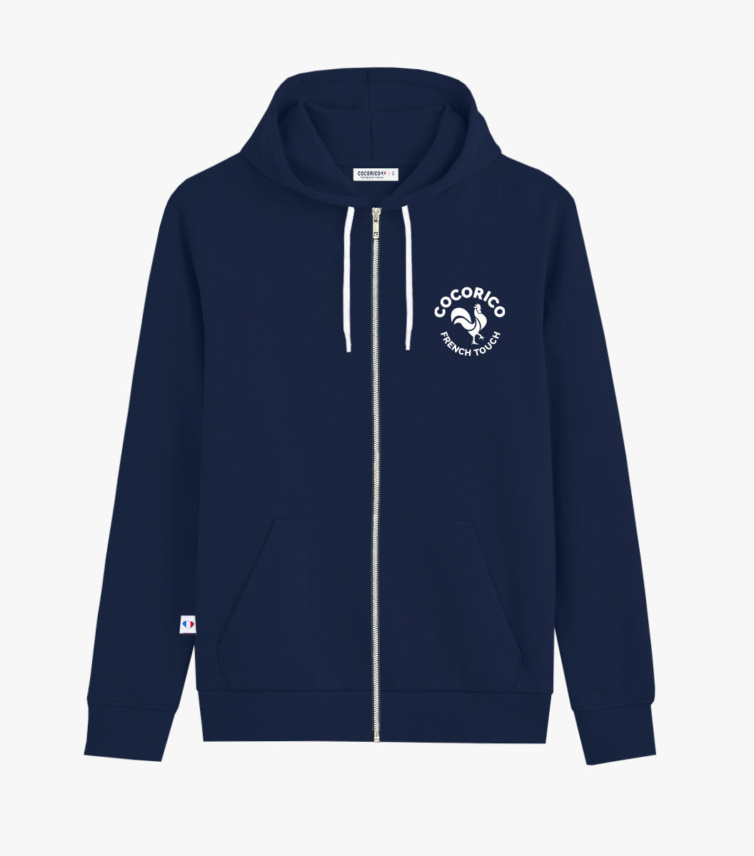 Sweat zippé Homme Marine - Coq Français