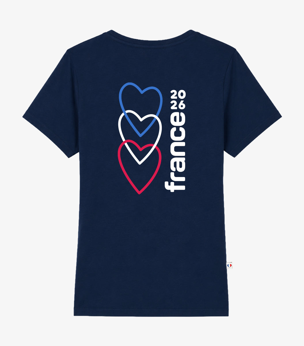 T-shirt col V Femme Marine - Vibrations