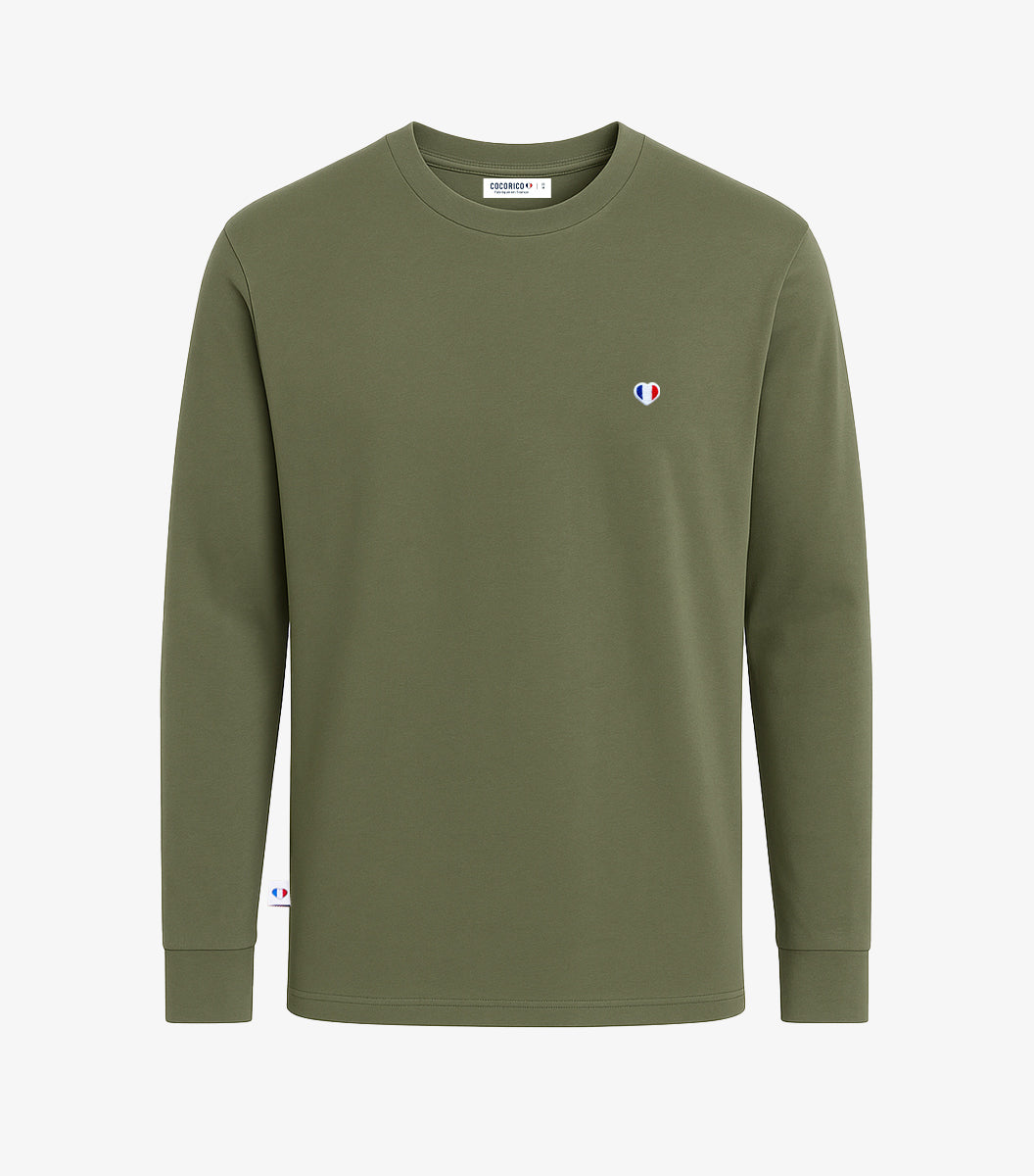 T-shirt Manches Longues Homme Kaki - Iconique