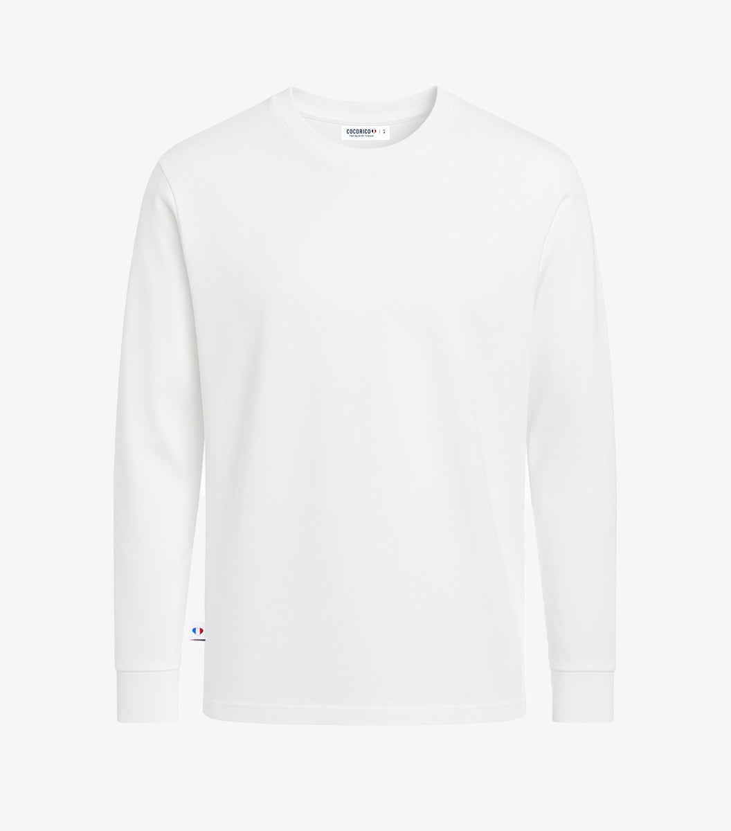 T-shirt Manches Longues Homme Blanc - Intemporel