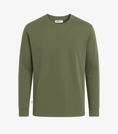 T-shirt Manches Longues Homme Kaki - Intemporel