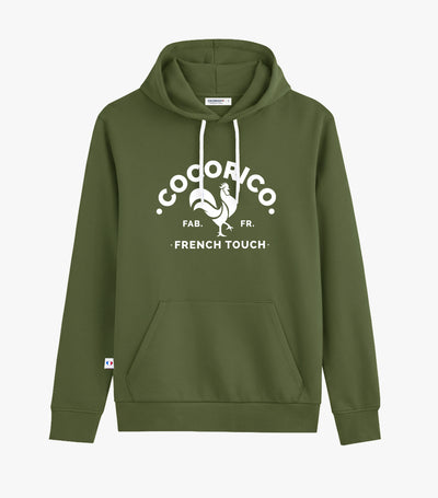 Sweat à capuche Homme Kaki - Coq Français