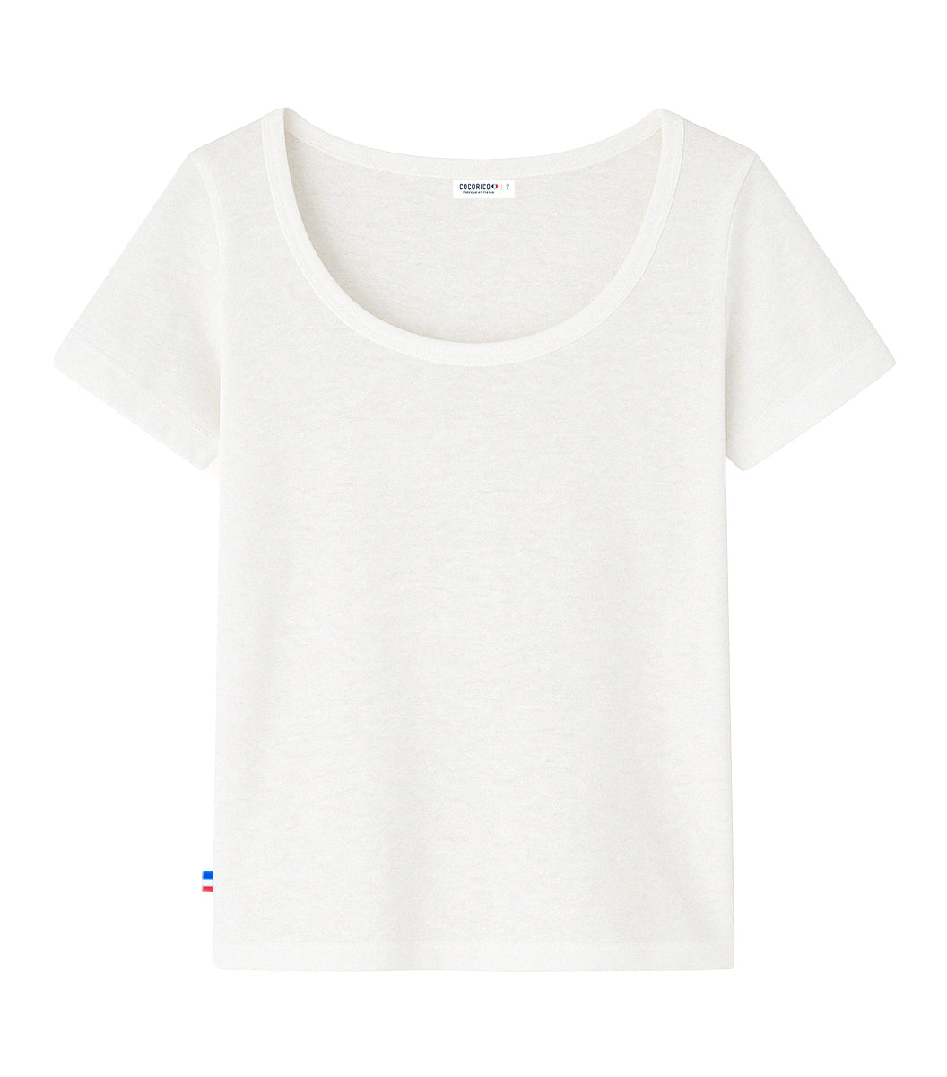 T-shirt Femme en Lin Blanc - L'Intemporel