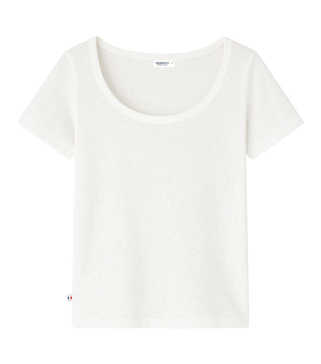 T-shirt Femme en Lin Blanc - Intemporel