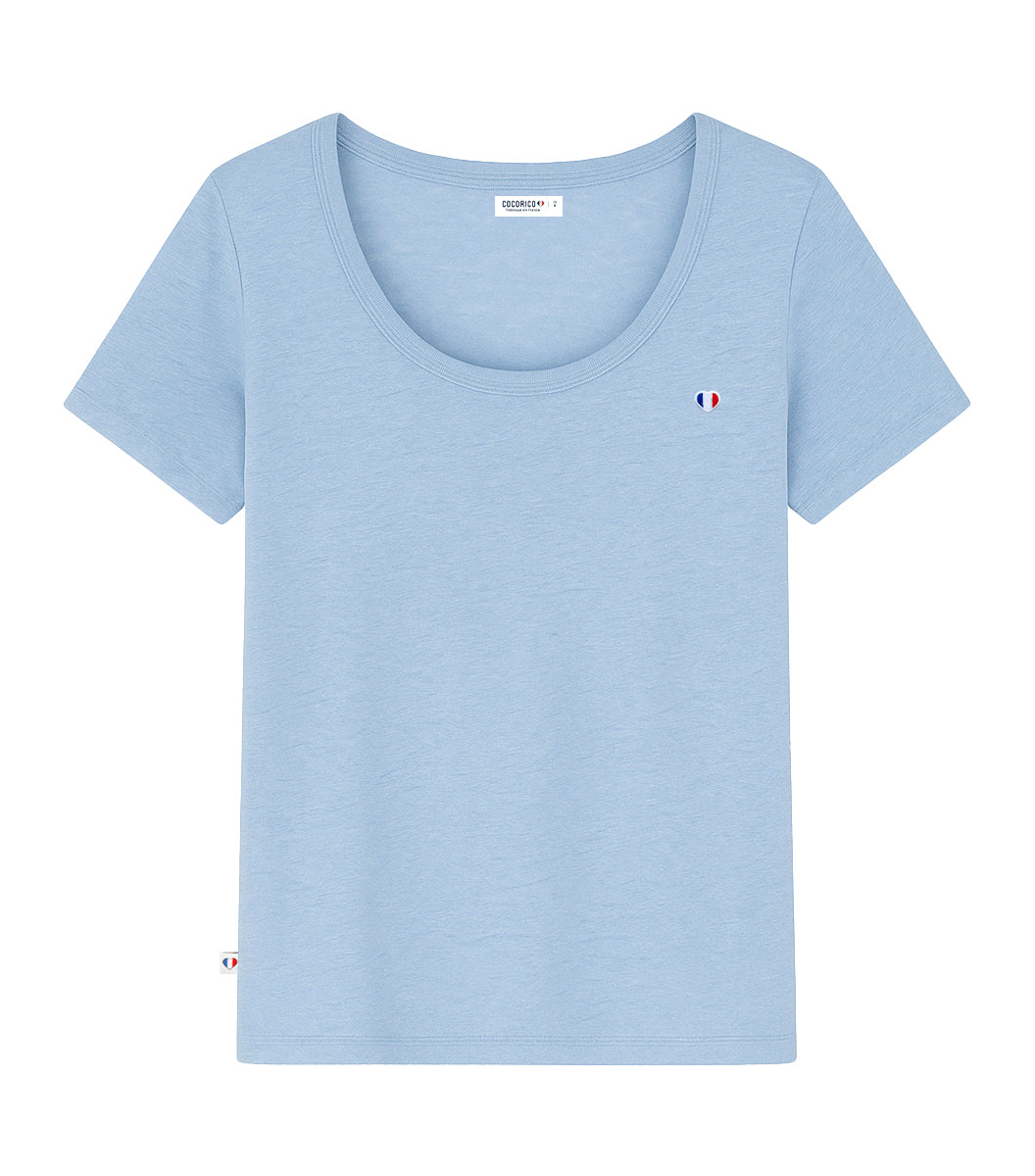 T-shirt Femme en Lin Ciel - Iconique