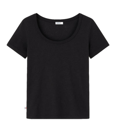 T-shirt Femme en Lin Noir - Intemporel