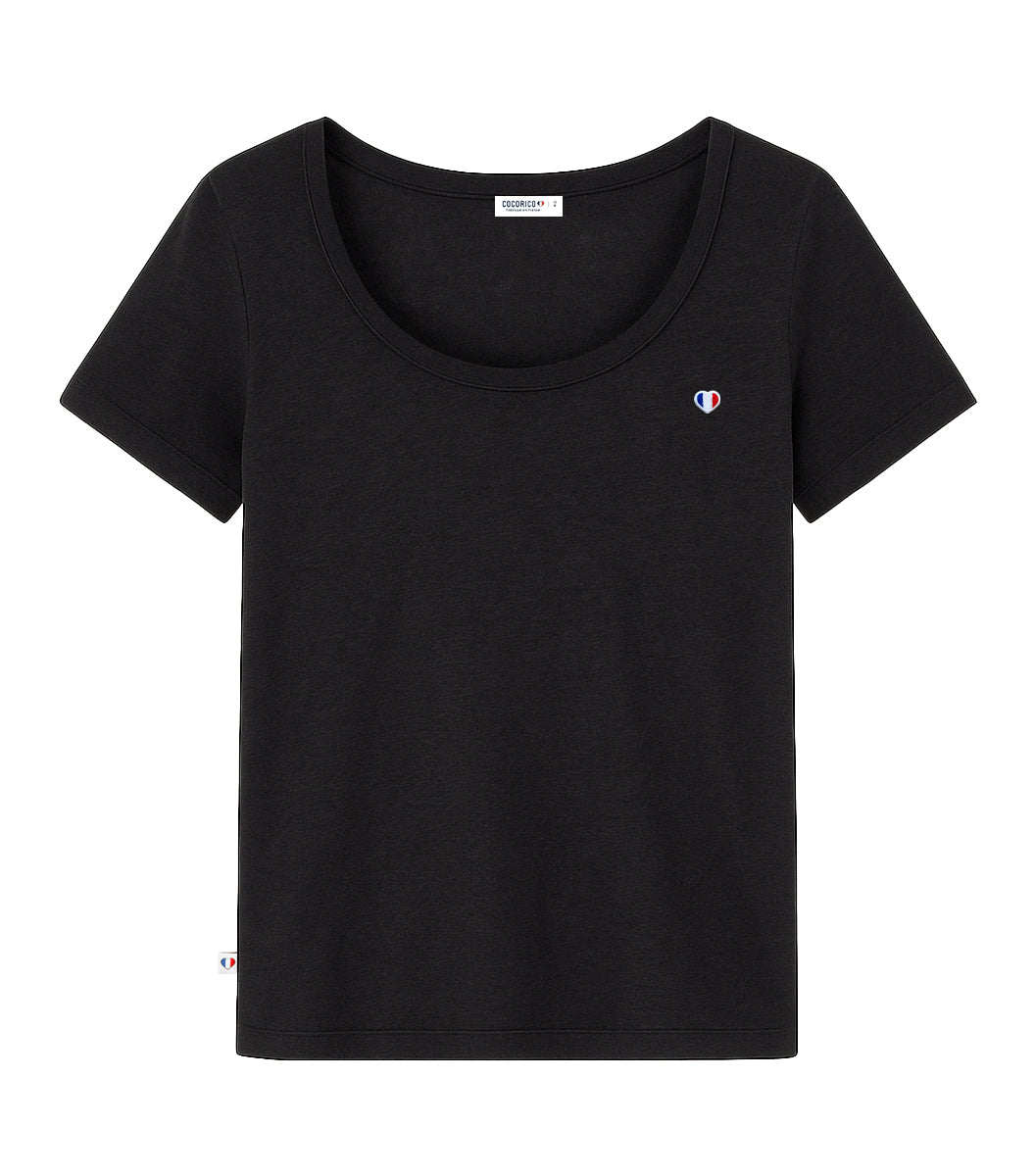 T-shirt Femme en Lin Noir - Iconique
