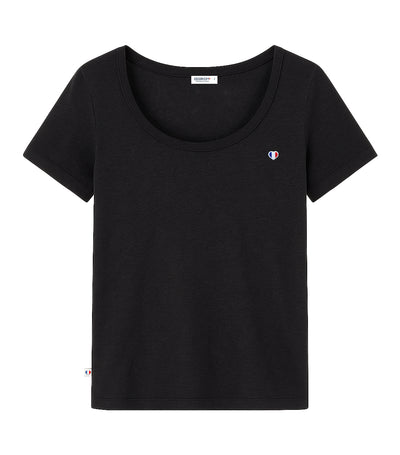 T-shirt Femme en Lin Noir - Iconique