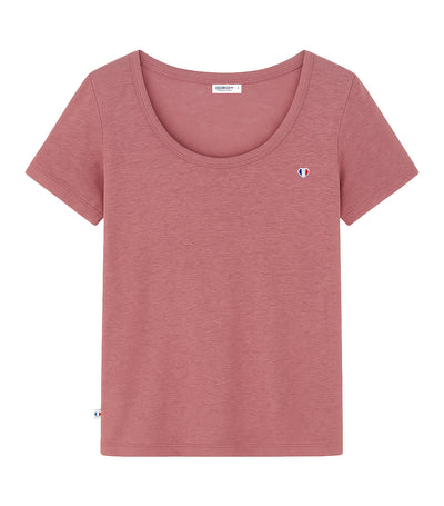T-shirt Femme en Lin Rose - Iconique