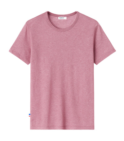T-shirt Homme en Lin Rose - Intemporel
