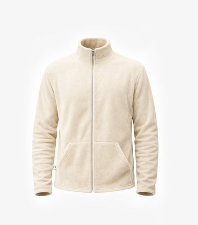 Veste Polaire Zippée Homme Écru